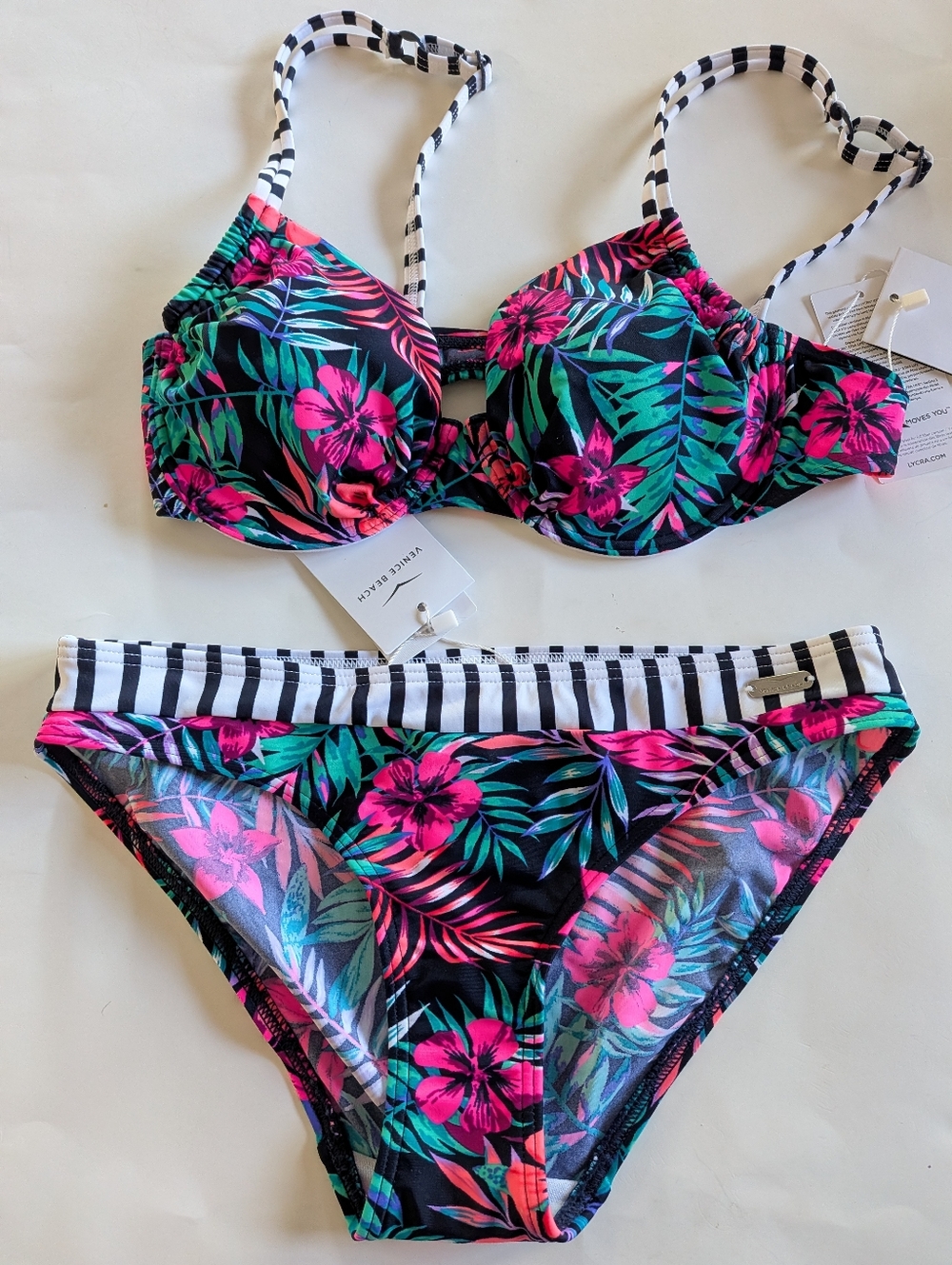 New women's Venice Beach Multicolored Tropical Print Bikini